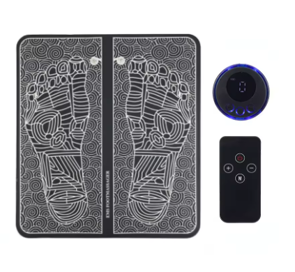 Tapete masajeador de pies con electroestimulación EMS, controlador y control remoto